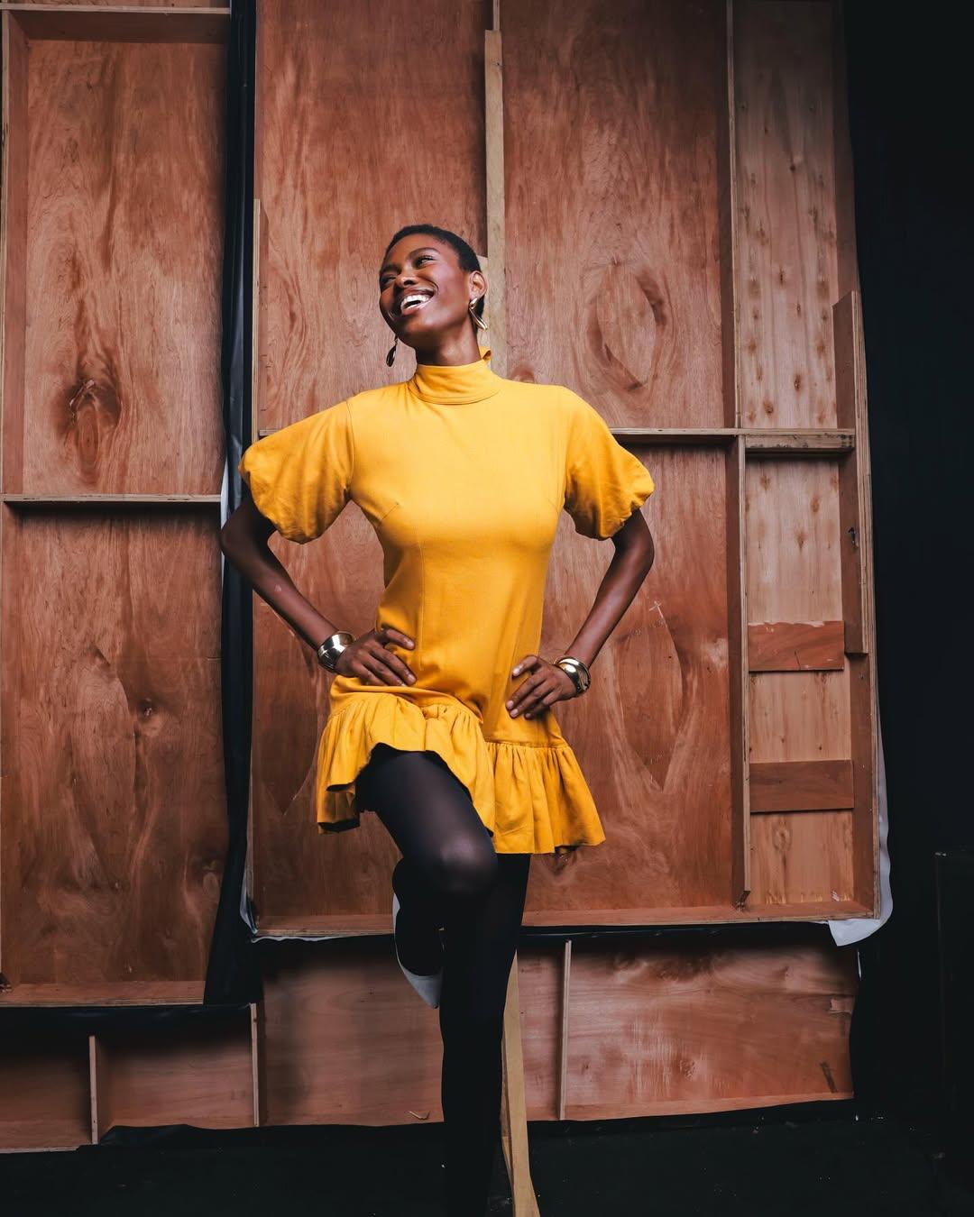 Jermaine bleu dress at lagos fashion week