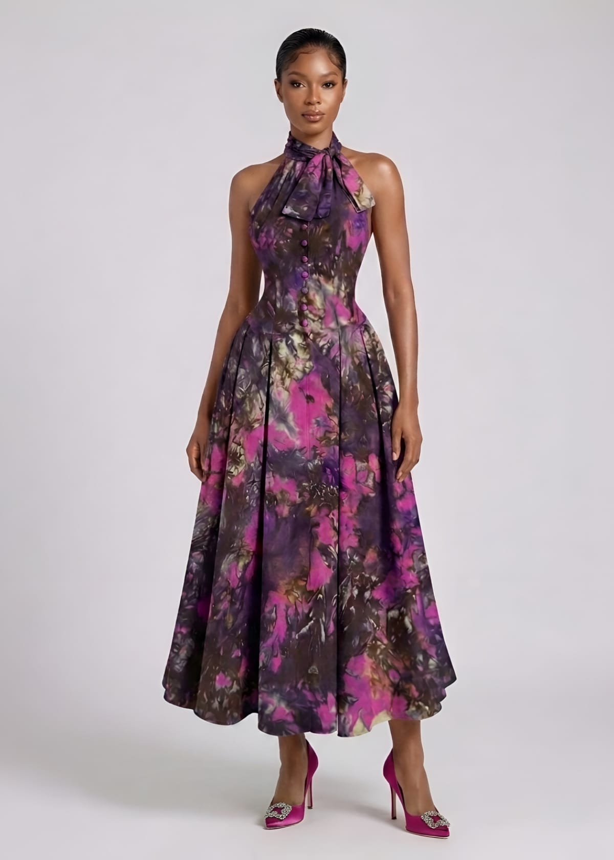 KÀAYA Dresses Lavender Purple Nira hand dyed polish cotton dress