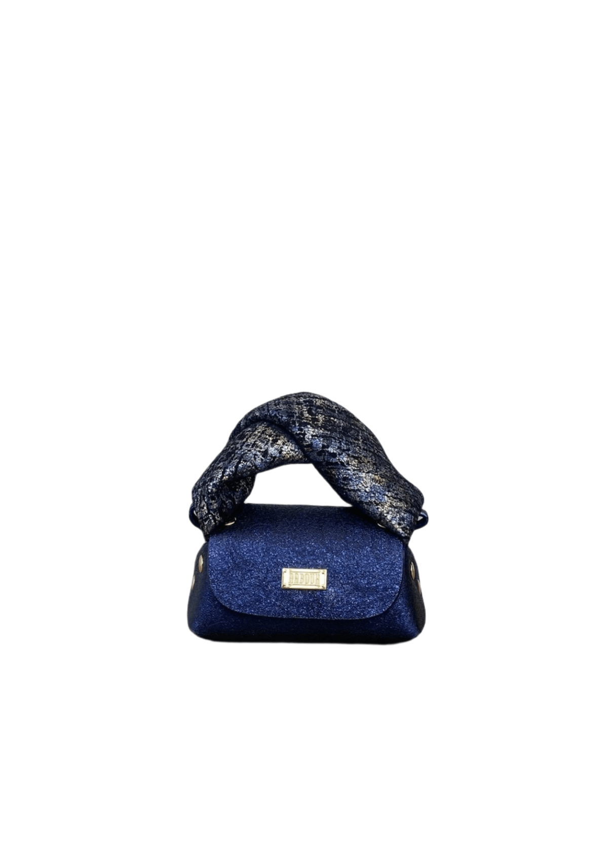 Aaboux Bags Blue Lily Micro Blue Metallic with Silver Tweed Effect