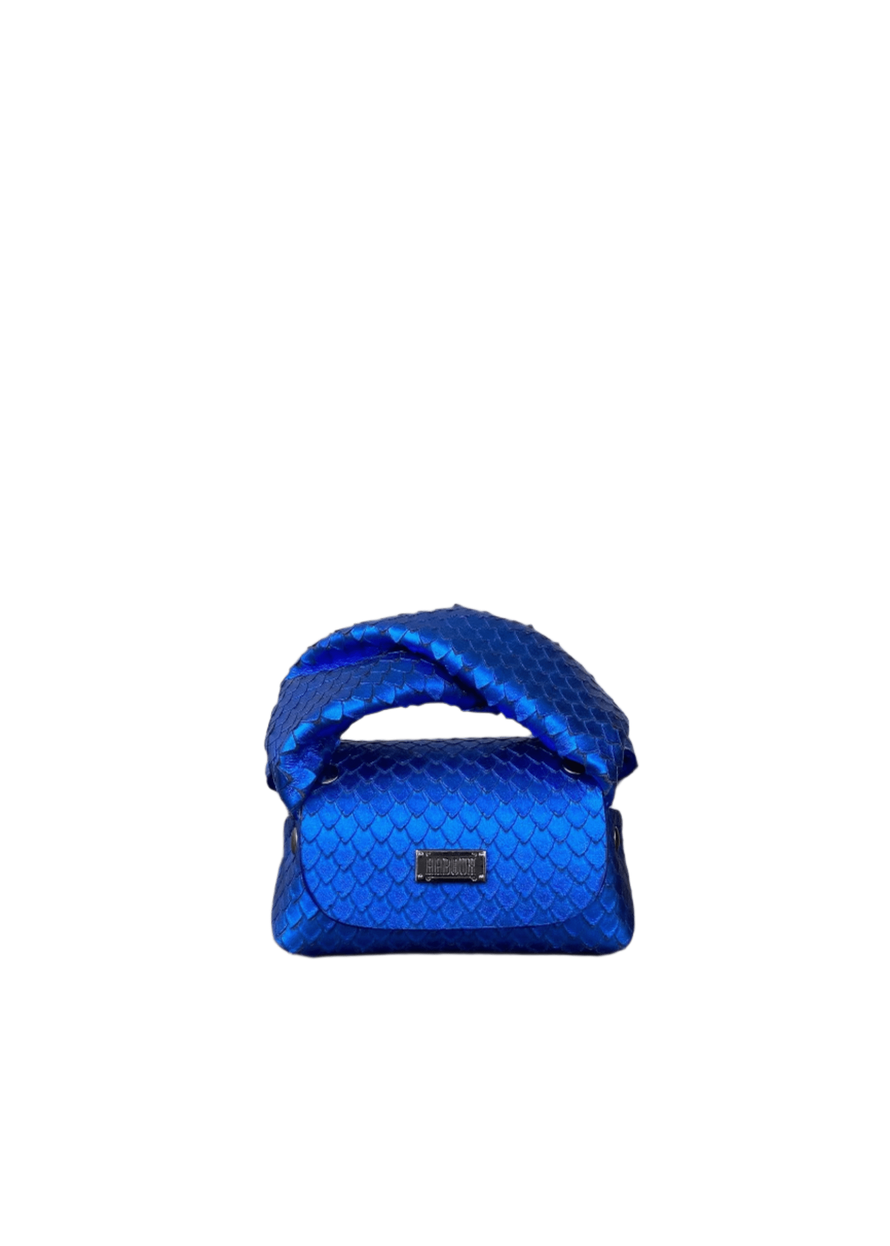 Aaboux Bags Blue Lily Micro Electric Blue Snake Print Leather