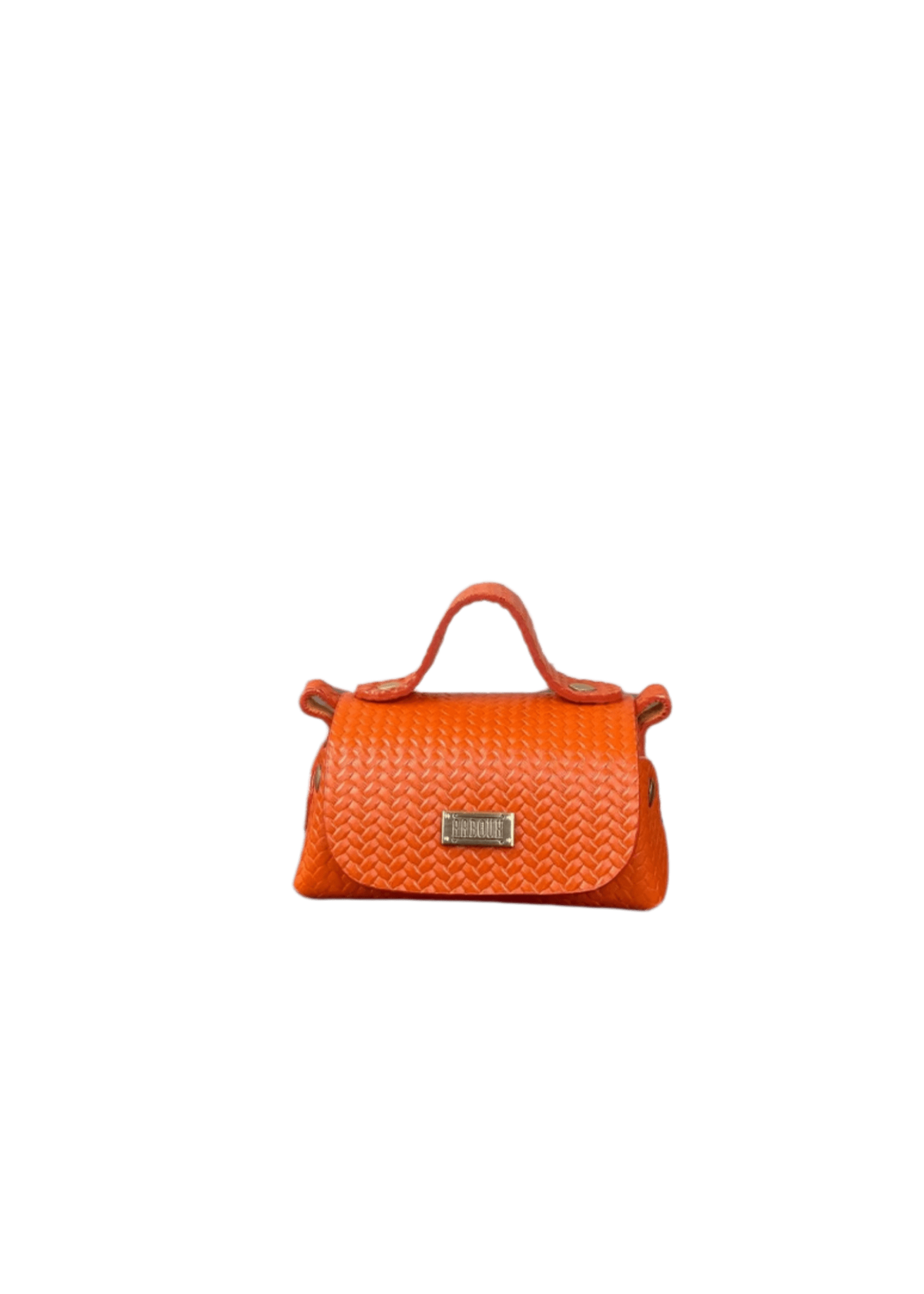 Aaboux Bags Orange Kach Micro Orange Woven Embossed Leather