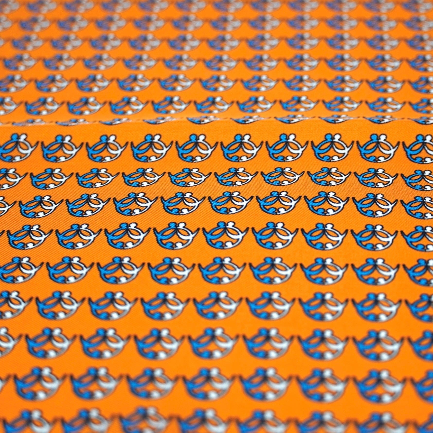 ADINKRA Pocket Square Orange Ti Koro Nko Agyina hand-rolled silk pocket square