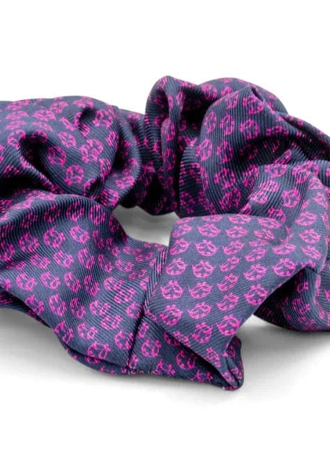 ADINKRA Scrunchie Ti Koro Nko Agyina Silk Scrunchie (Purples on Purple)