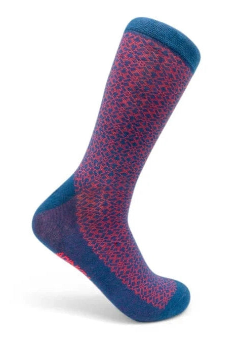 ADINKRA Socks Single Pair / One Size Fits Most (UK 7-11) NSAA Combed Cotton Socks (Red on Navy)