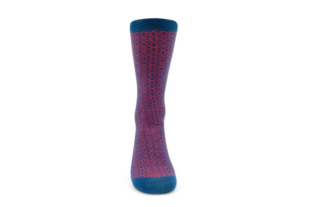 ADINKRA Socks Single Pair / One Size Fits Most (UK 7-11) NSAA Combed Cotton Socks (Red on Navy)