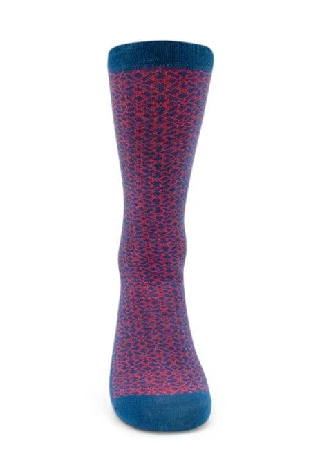 ADINKRA Socks Single Pair / One Size Fits Most (UK 7-11) NSAA Combed Cotton Socks (Red on Navy)