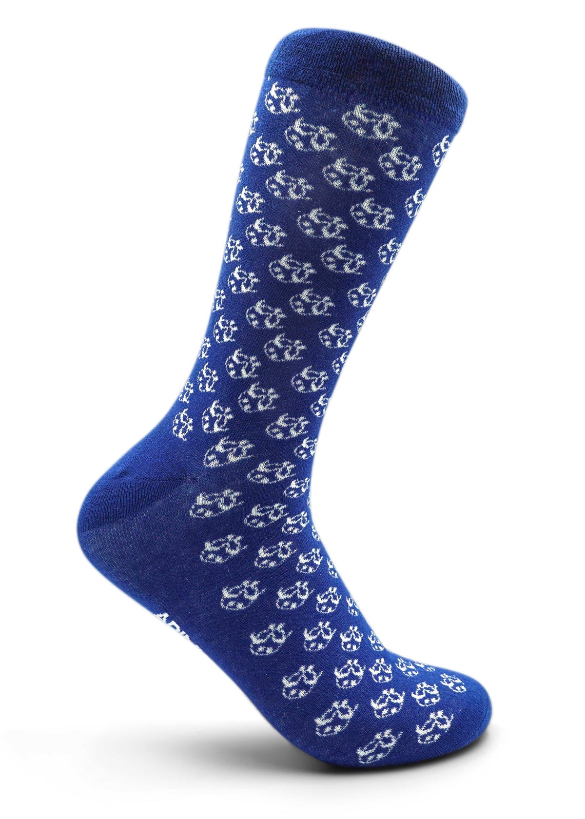 Ti Koro Nko Agyina Combed Cotton Socks (White on Navy) - African Fashion by ADINKRA