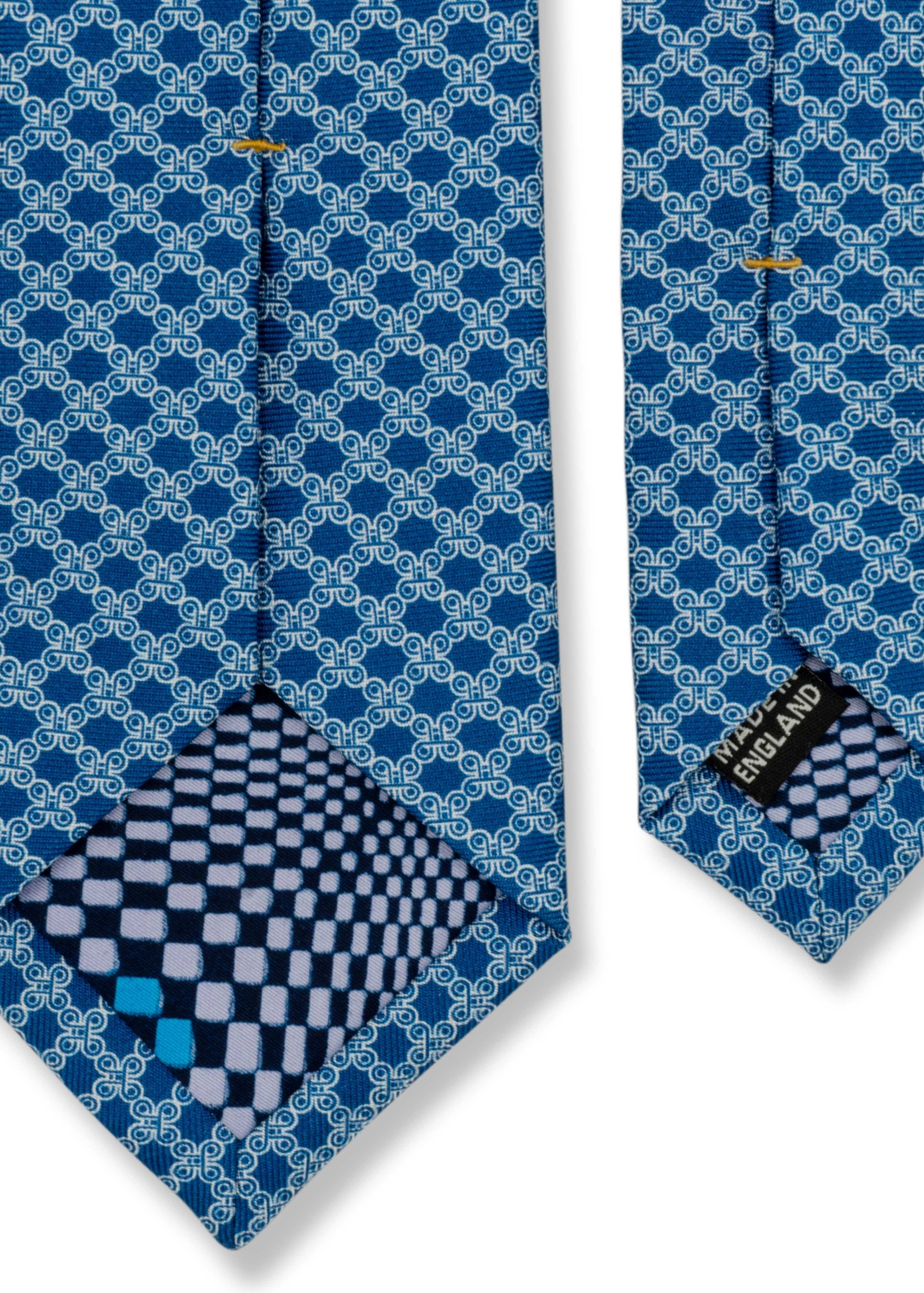 ADINKRA Tie Blue Mpatapo Hand-Finished Silk Tie