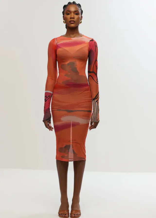 Aluka Dress Nuru Bodycon Dress
