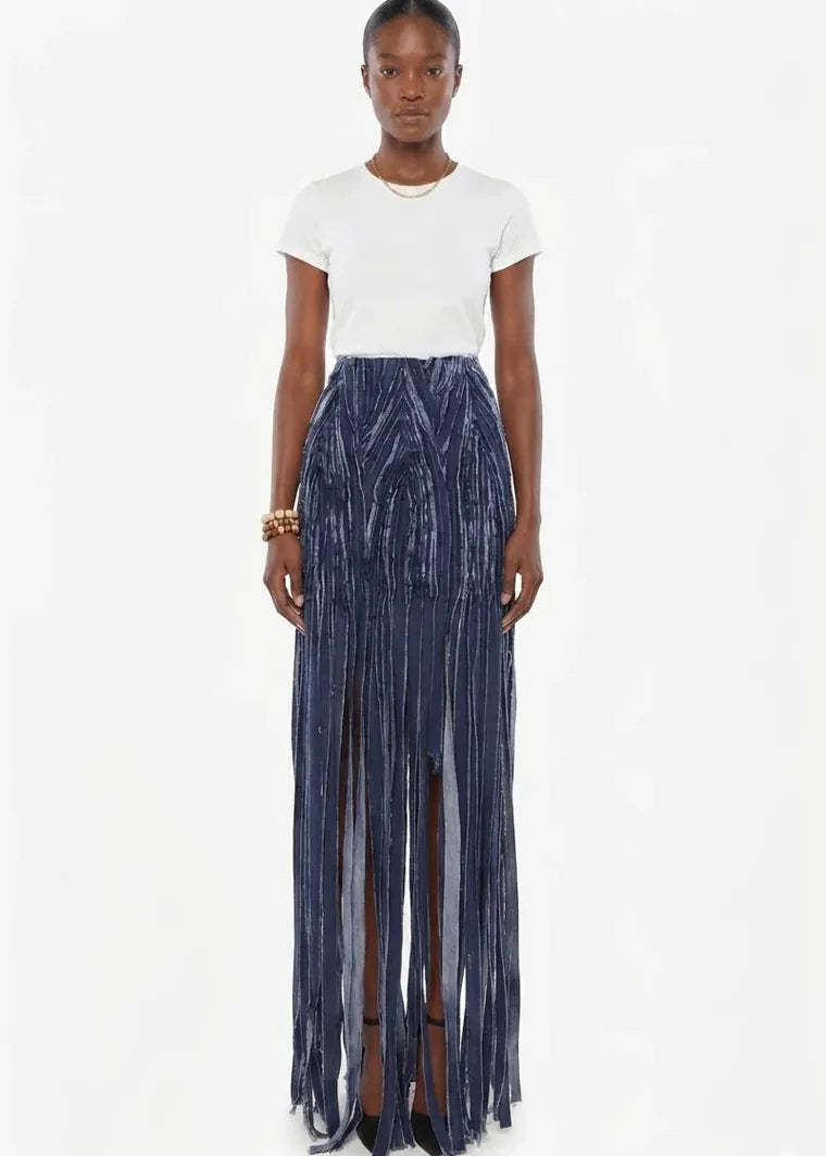 Aluka Skirts Midnight Grass Denim Skirt