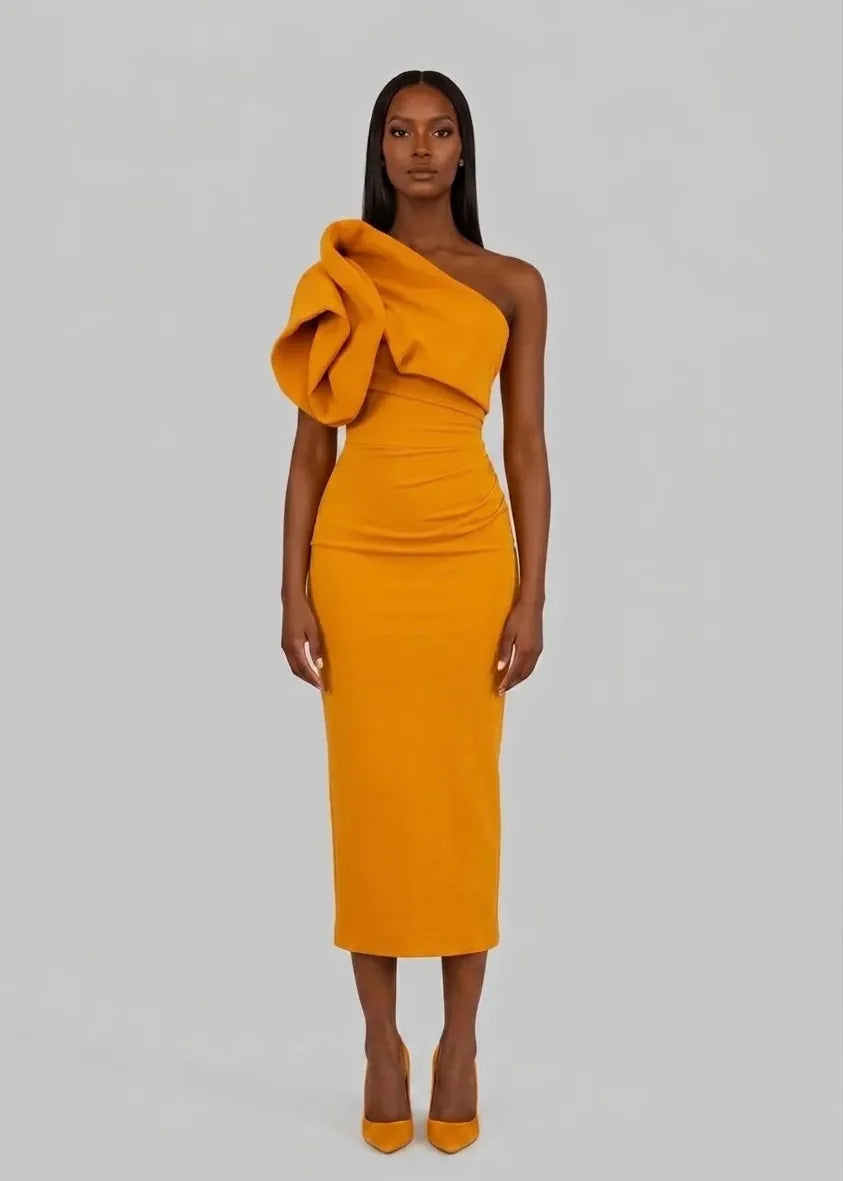 Anitabel Dresses The Canary One Shoulder Dress in Yellow