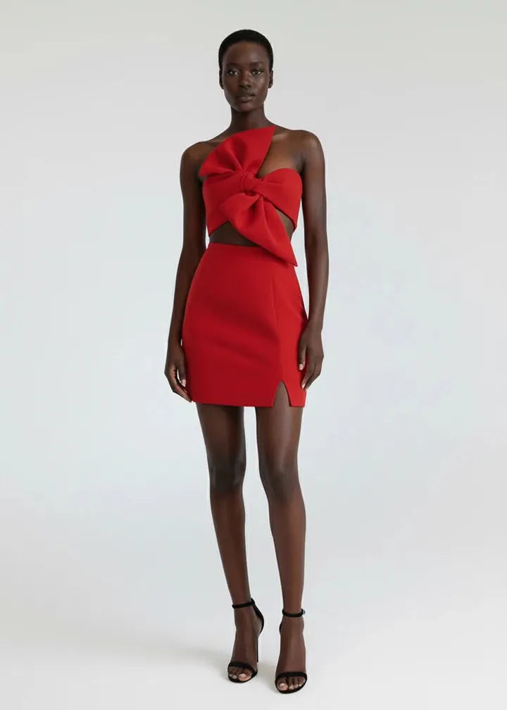 Anitabel Dresses Zen Red Bow Mini Dress