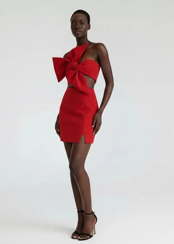 Anitabel Dresses Zen Red Bow Mini Dress