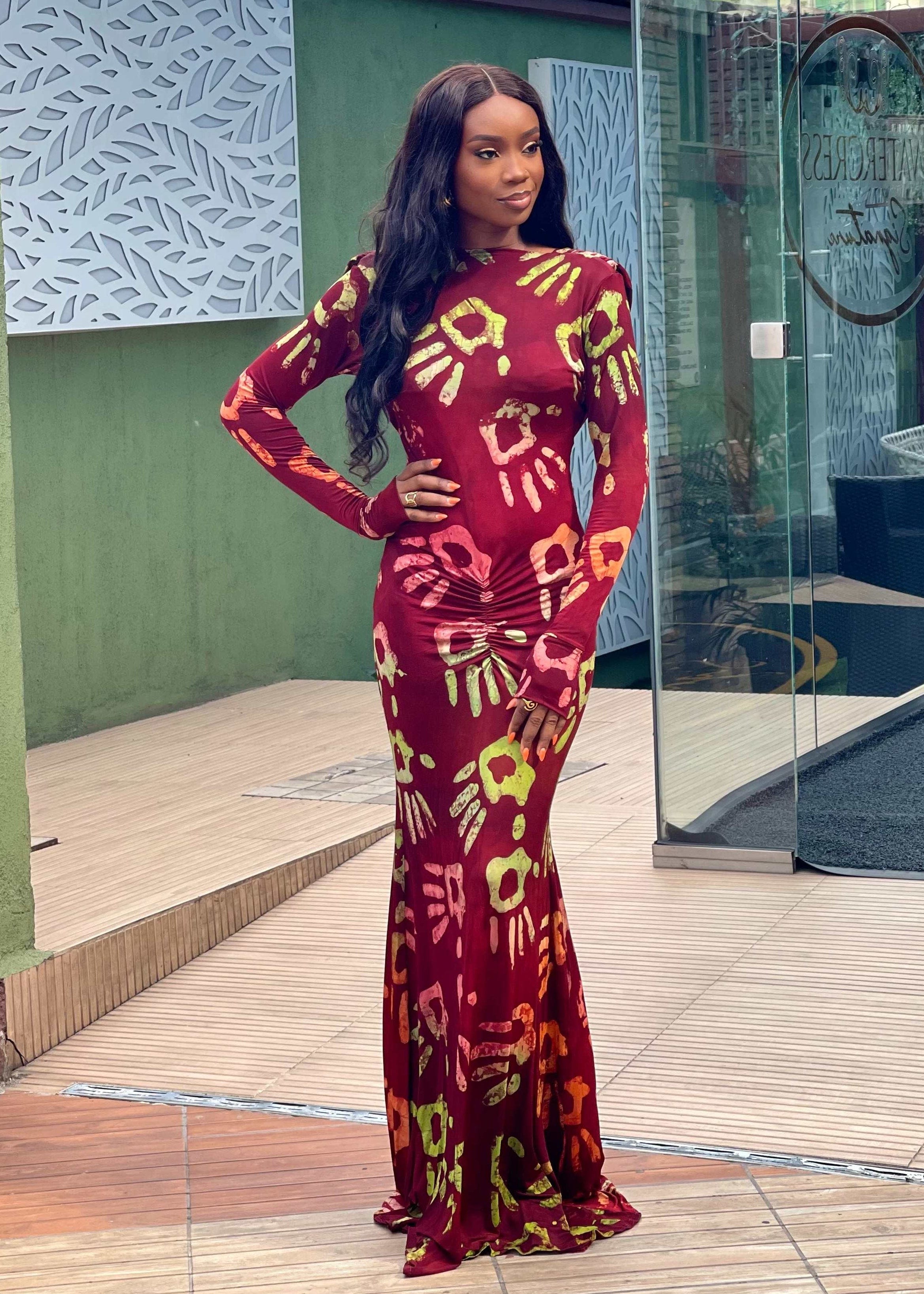 Atuche Woman Women's Dress Red / 8 Eyo Reversible Hand- Dyed Cowl Dress