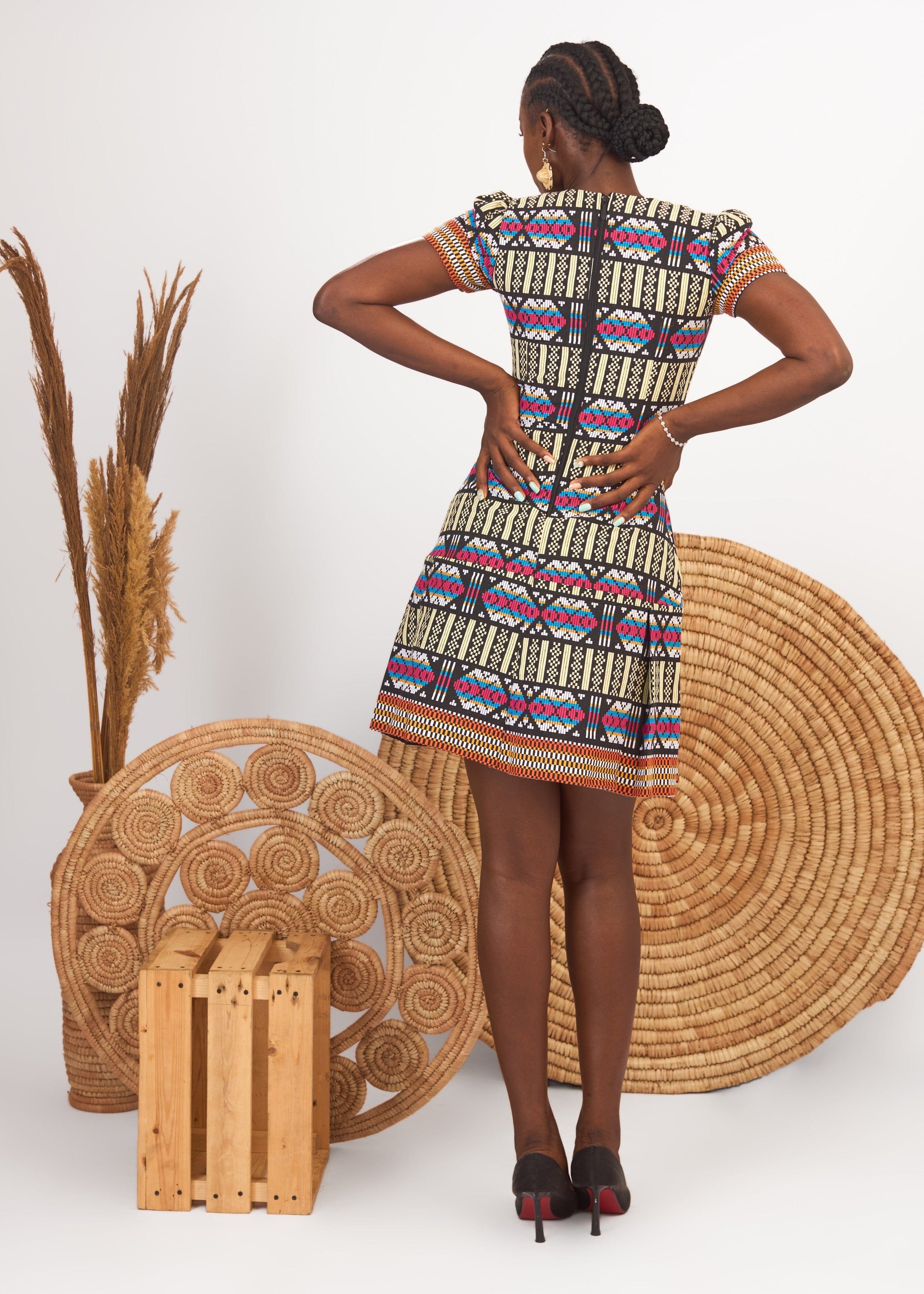 The Banke Dress - Multicolor - Akwete - African Fashion by Austine Mali