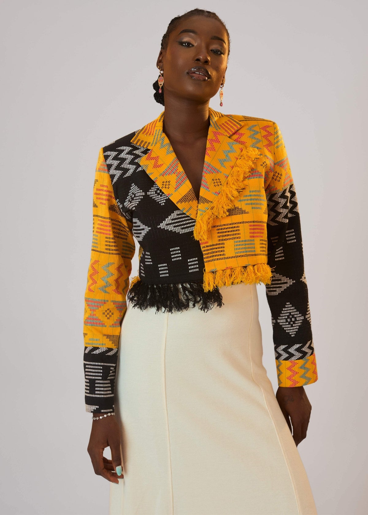 The Layla Crop Suit - Multicolor - Akwete - Suits - African Fashion by Austine Mali