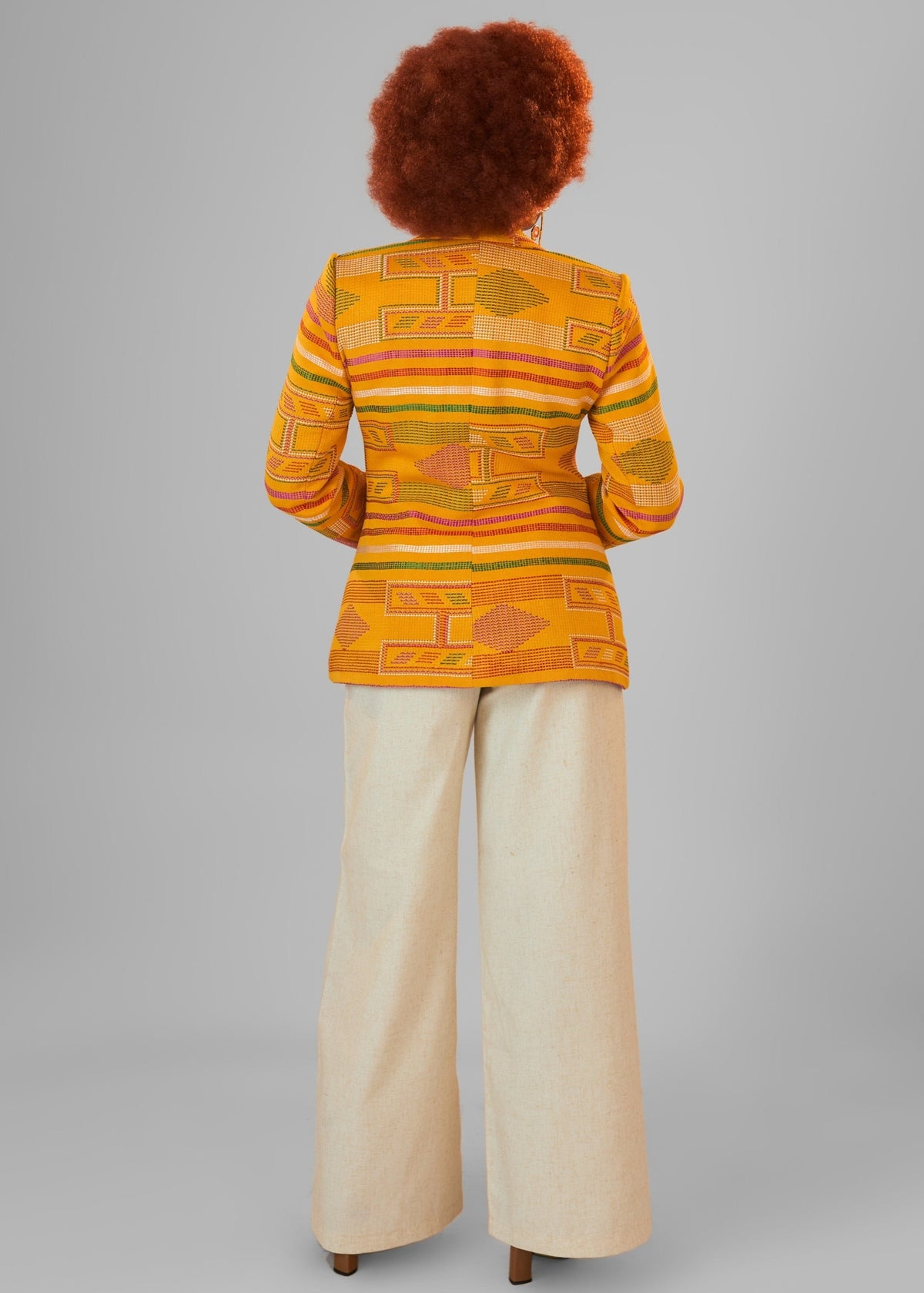 The Naya Double Breasted Suit - Yellow, White, Black, Green - Akwete - Suits - African Fashion by Austine Mali