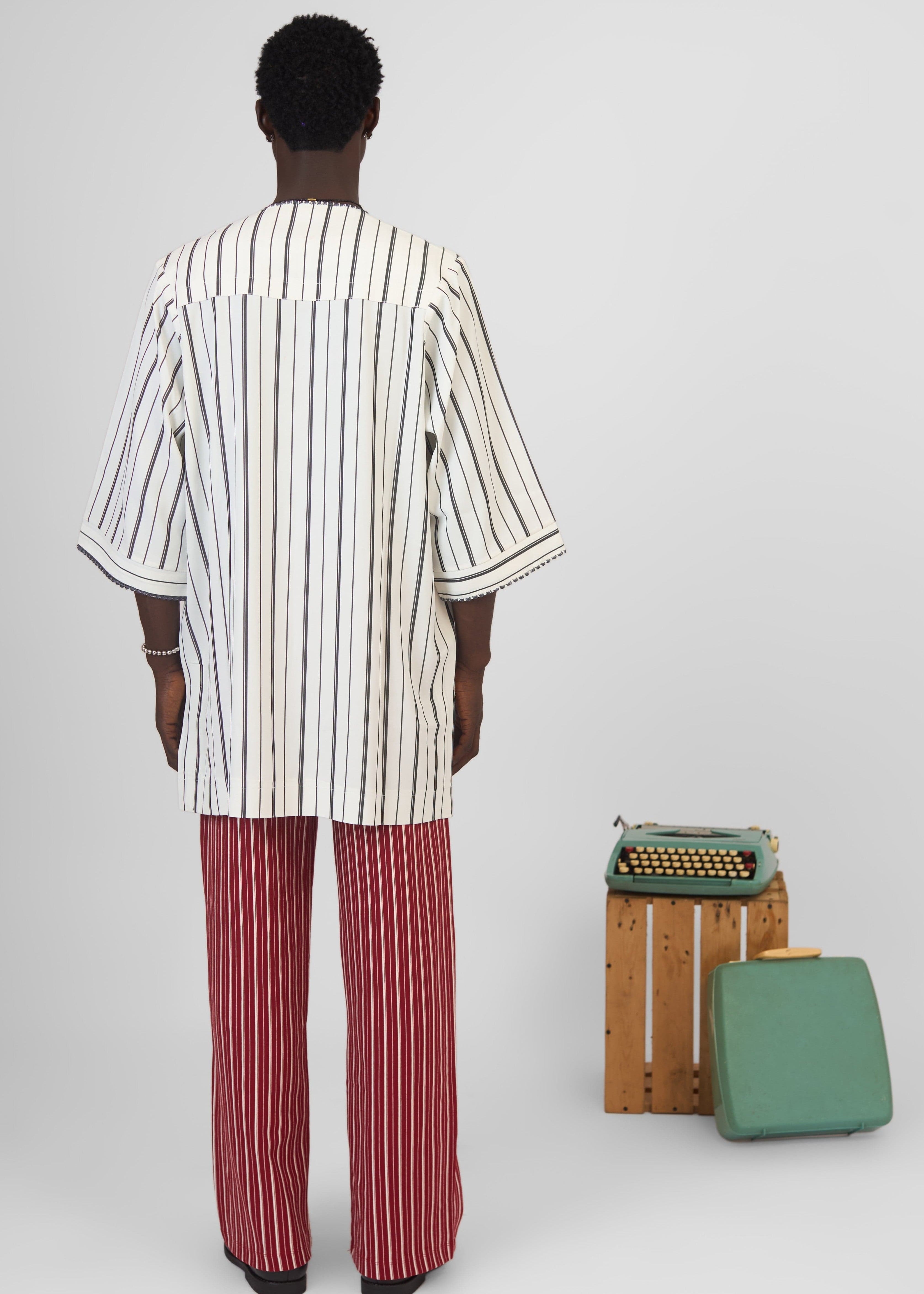 The Uche Tunic Top - White, Grey, Black - Cashmere - Tops - African Fashion by Austine Mali