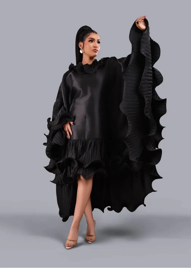 Bibire Dress Kai Short Boubou Silk Frill Dress