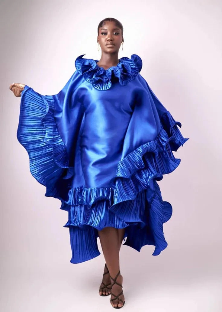 Bibire Dress Kai Short Boubou Silk Frill Dress