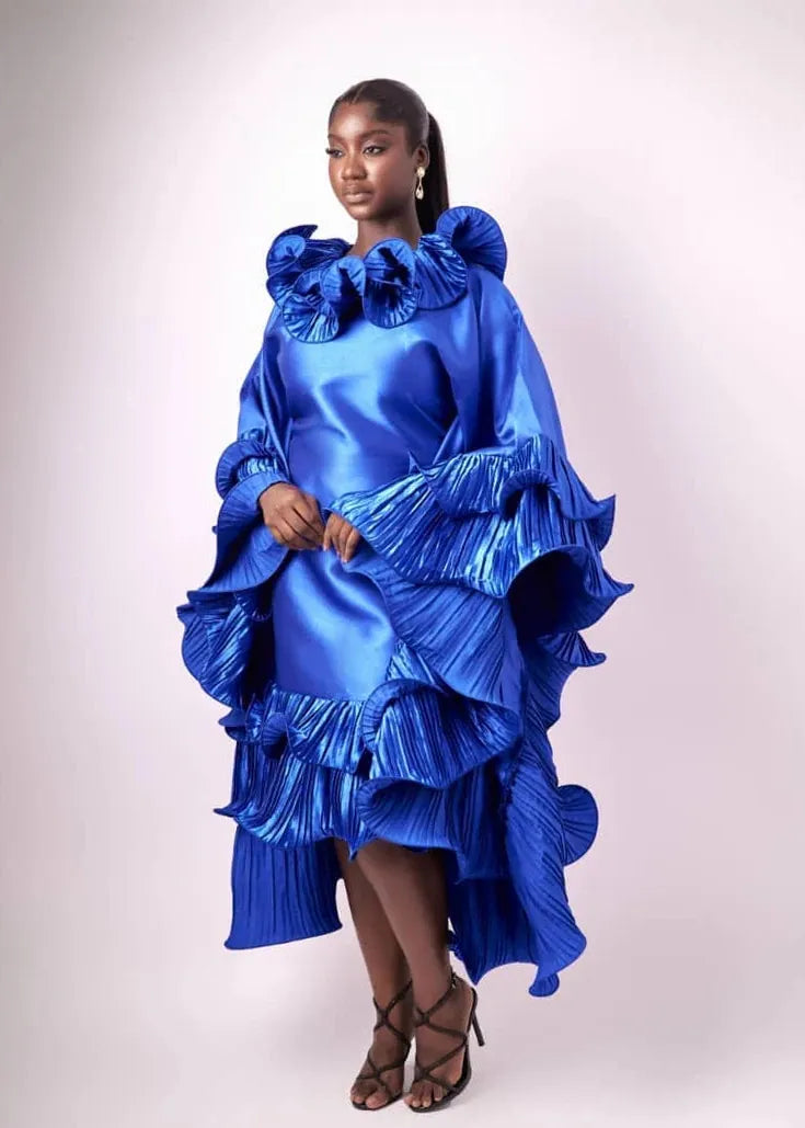 Bibire Dress Kai Short Boubou Silk Frill Dress