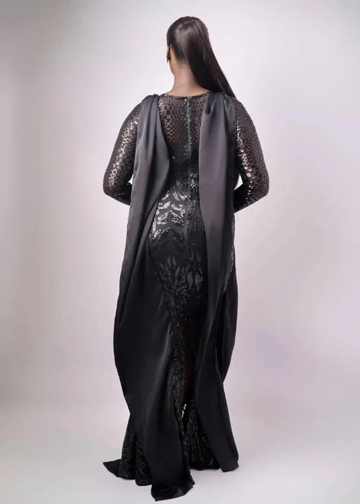 Bibire Dress Obimo Sequin Black Maxi Dress