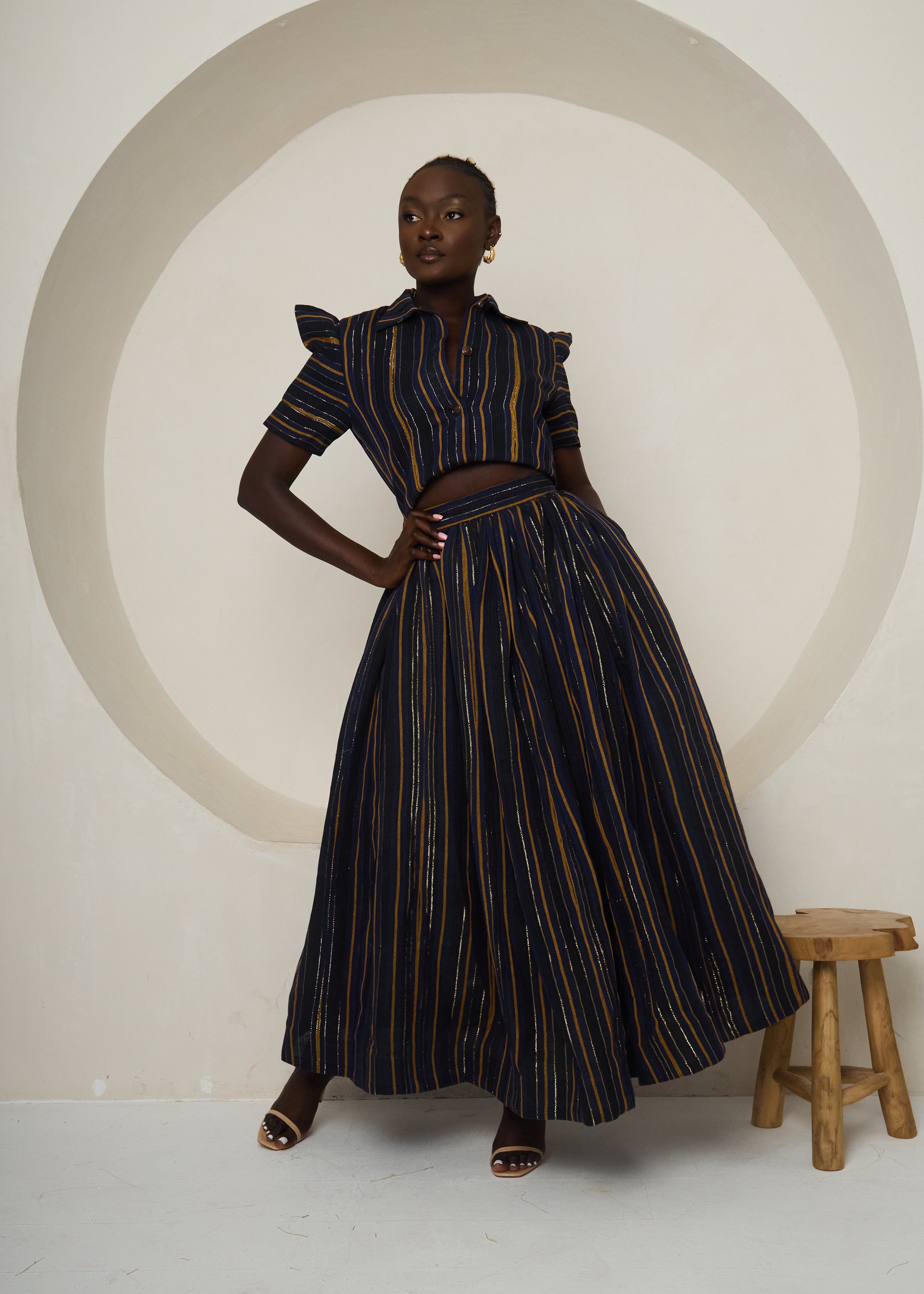 Bola Co-Ord Set Dark Blue / 8 Àdè Set