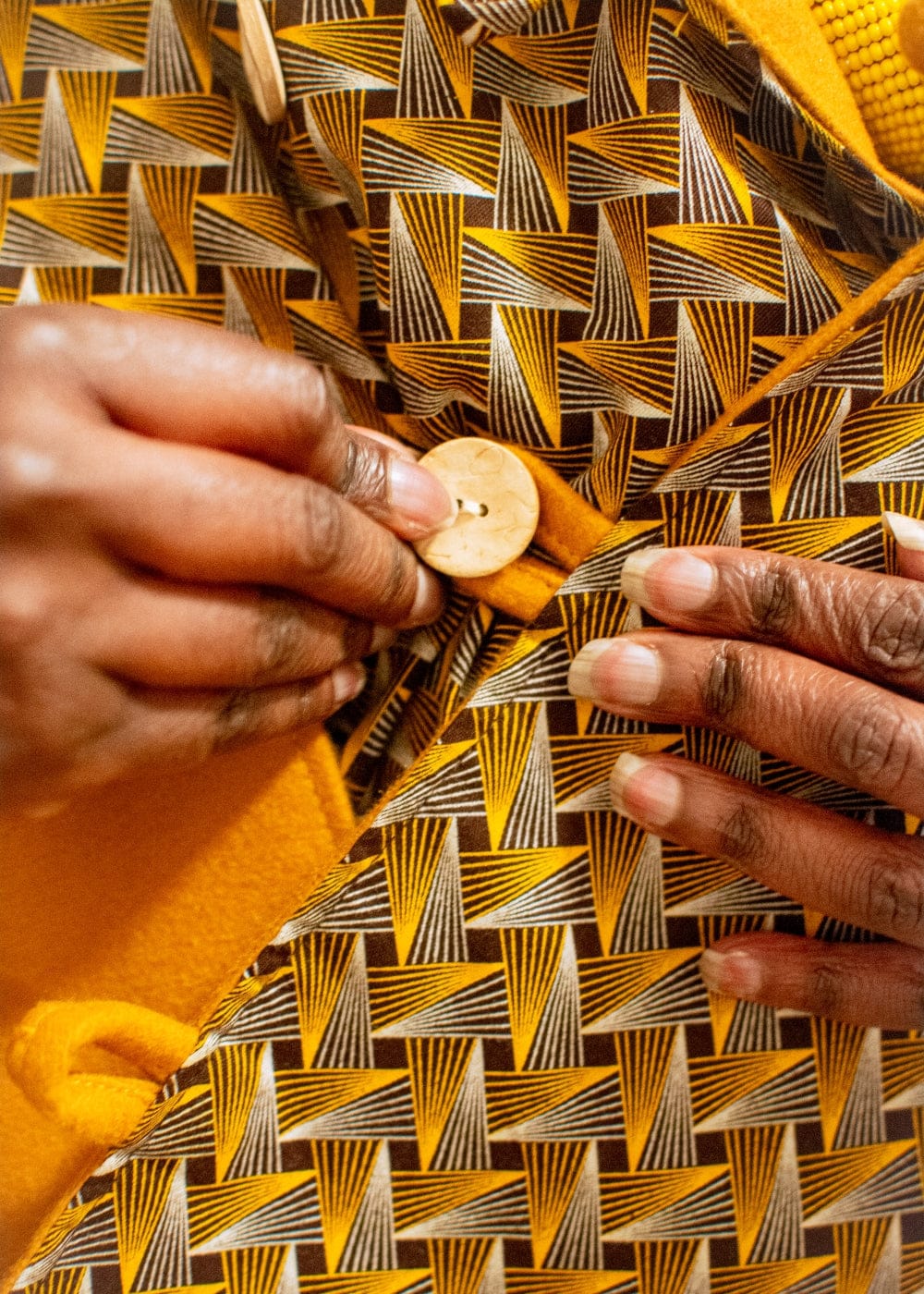 Bola Nangabe Women's Coat One size Reversible Khawa Cape - Mustard