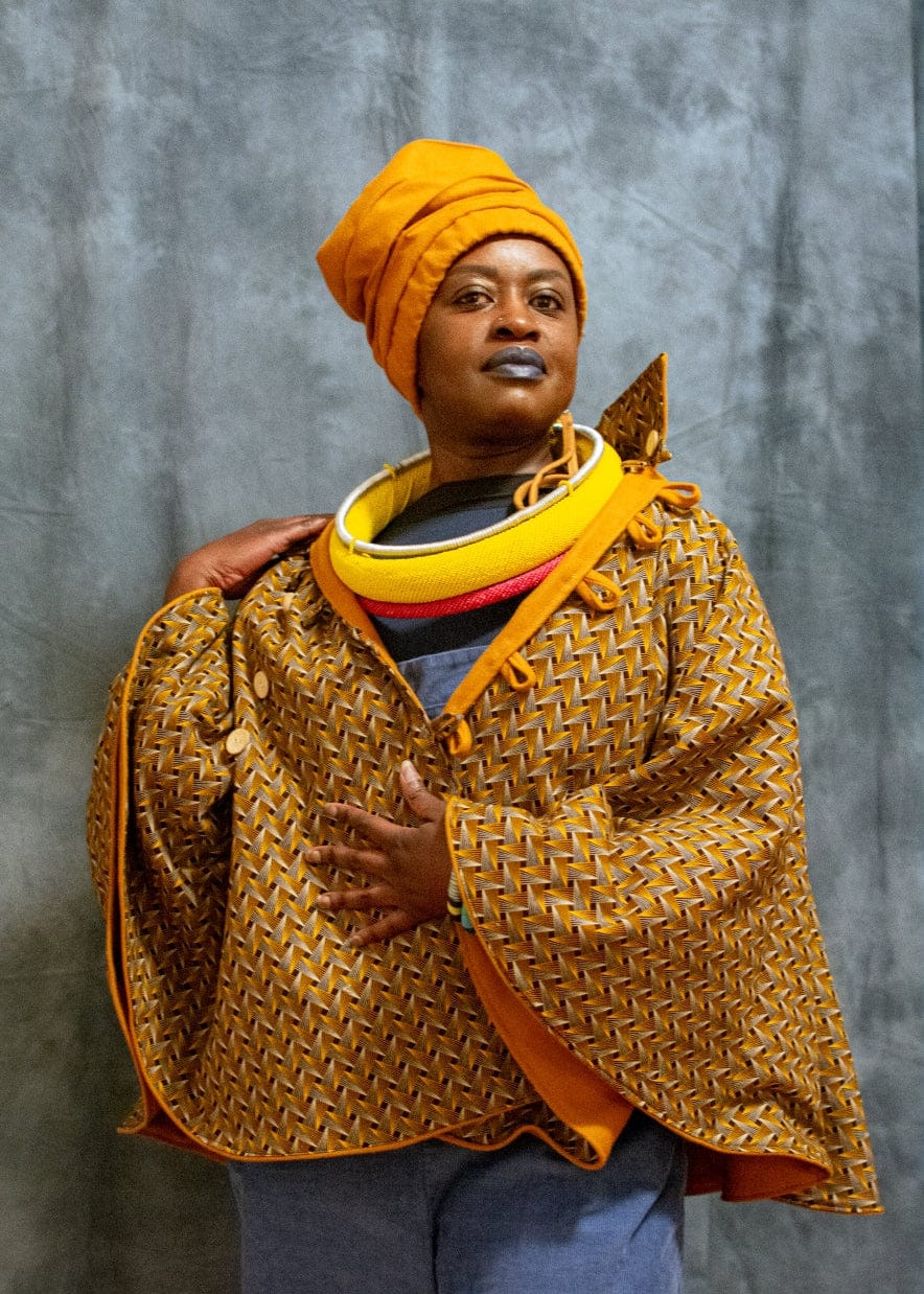 Bola Nangabe Women's Coat One size Reversible Khawa Cape - Mustard
