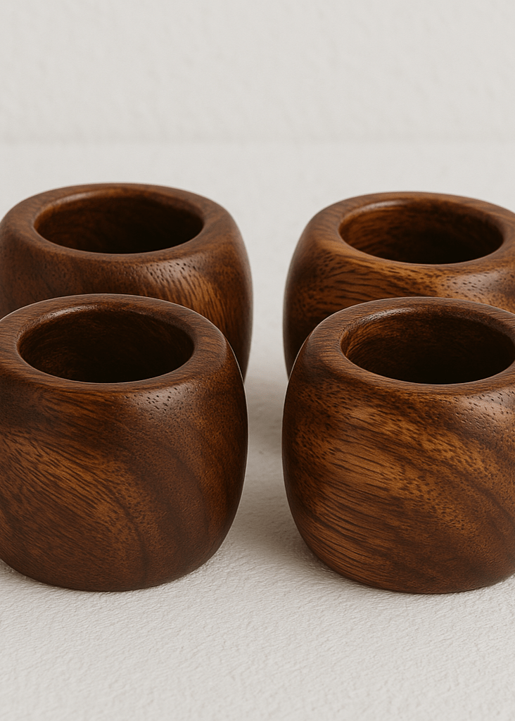 Diadota Home Accessories Brown DUARA NAPKIN RINGS SET (4)