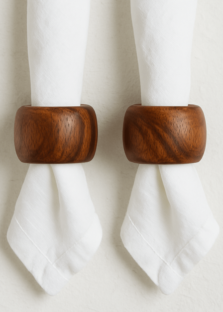 Diadota Home Accessories Brown DUARA NAPKIN RINGS SET (4)