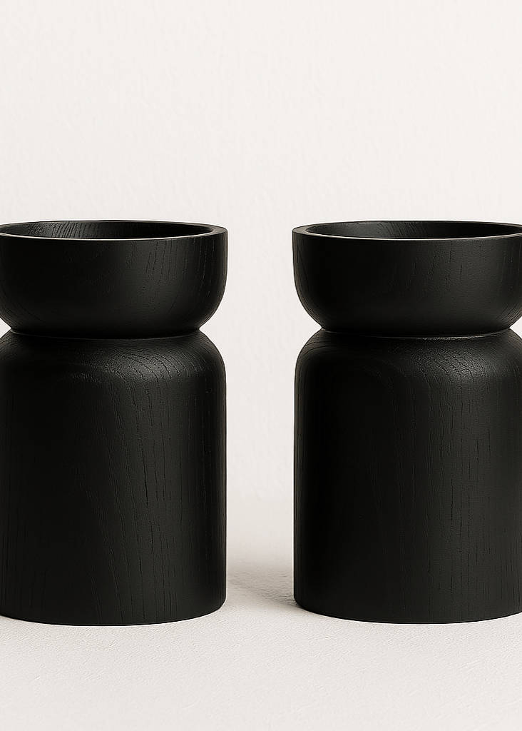 Diadota Home Accessories Brown MIALE CANDLESTICKS SET