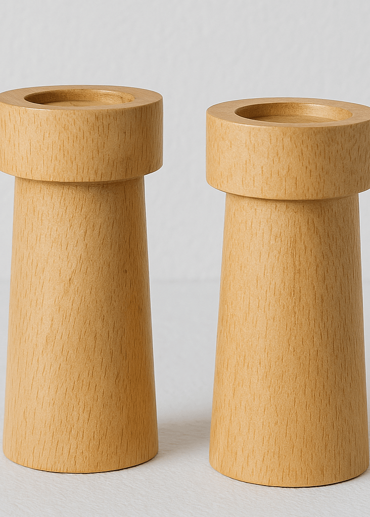 Diadota Home Accessories Brown MIKA CANDLESTICKS SET