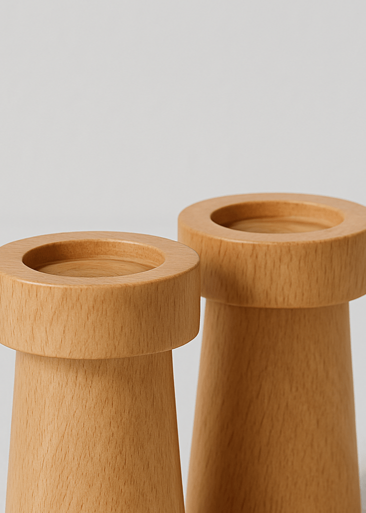 Diadota Home Accessories Brown MIKA CANDLESTICKS SET