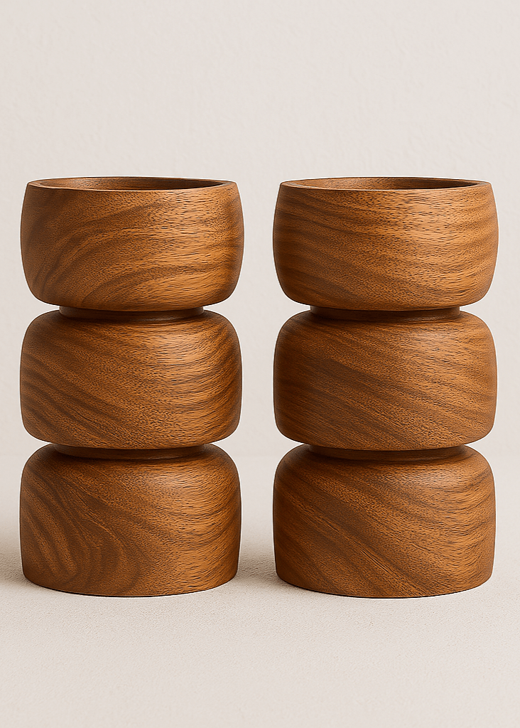 Diadota Home Accessories Brown TIA CANDLESTICKS SET