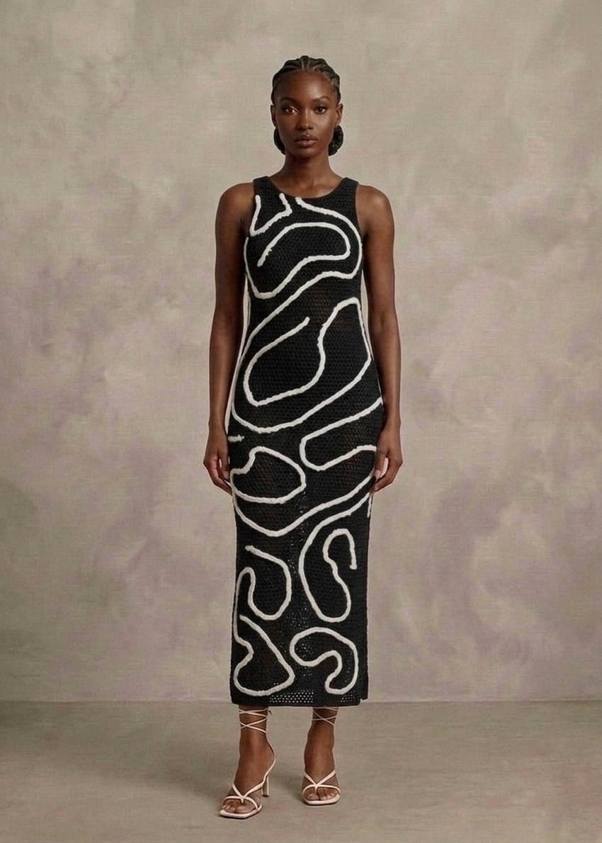 Dzini Dresses Enyo Crochet Maxi Dress