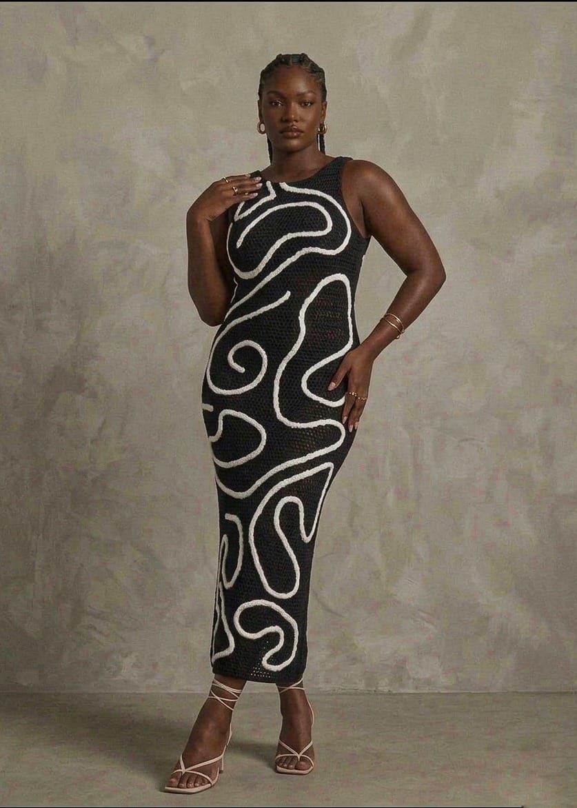 Dzini Dresses Enyo Crochet Maxi Dress