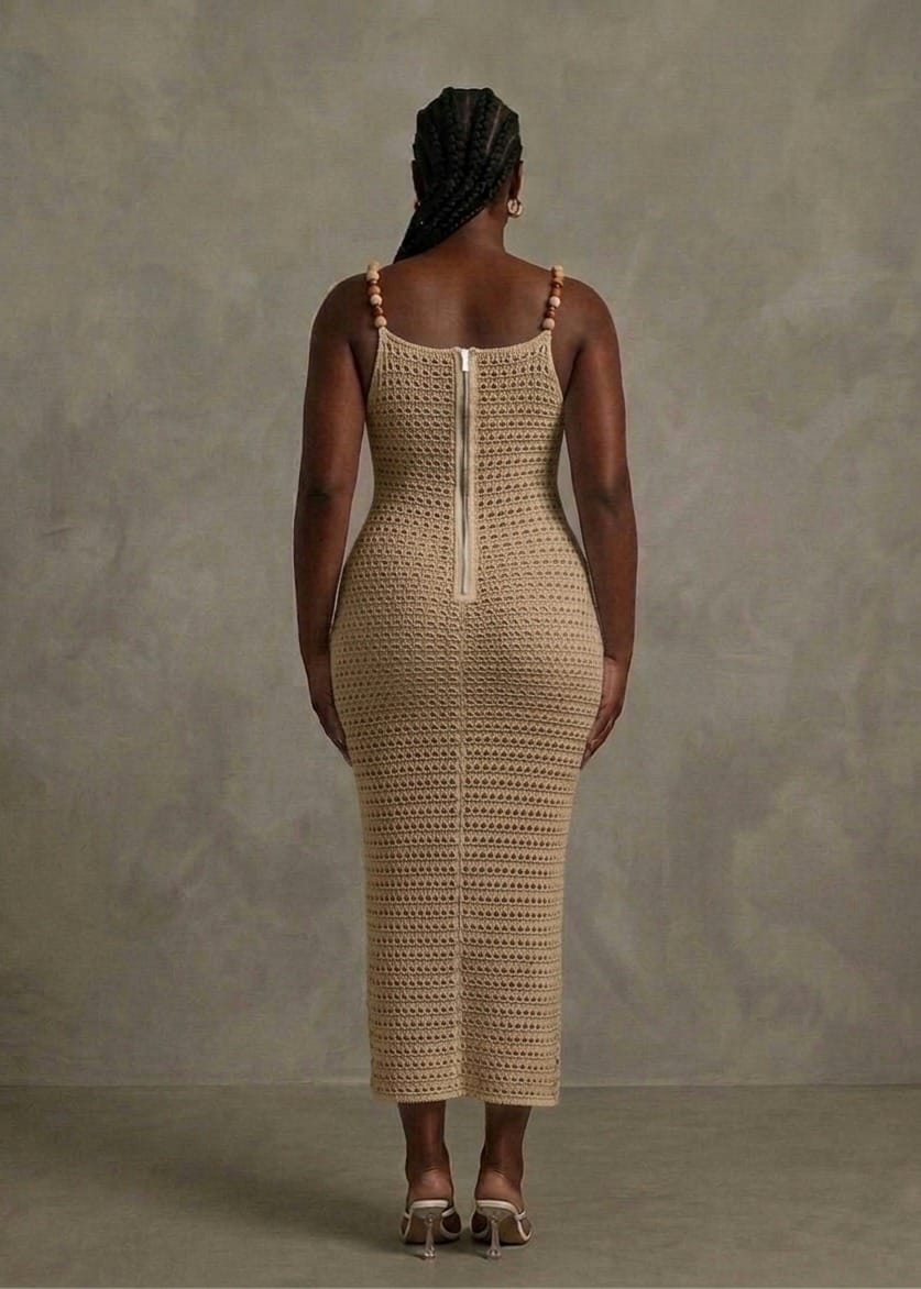 Dzini Dresses Ohau Crochet Maxi Dress with Slit