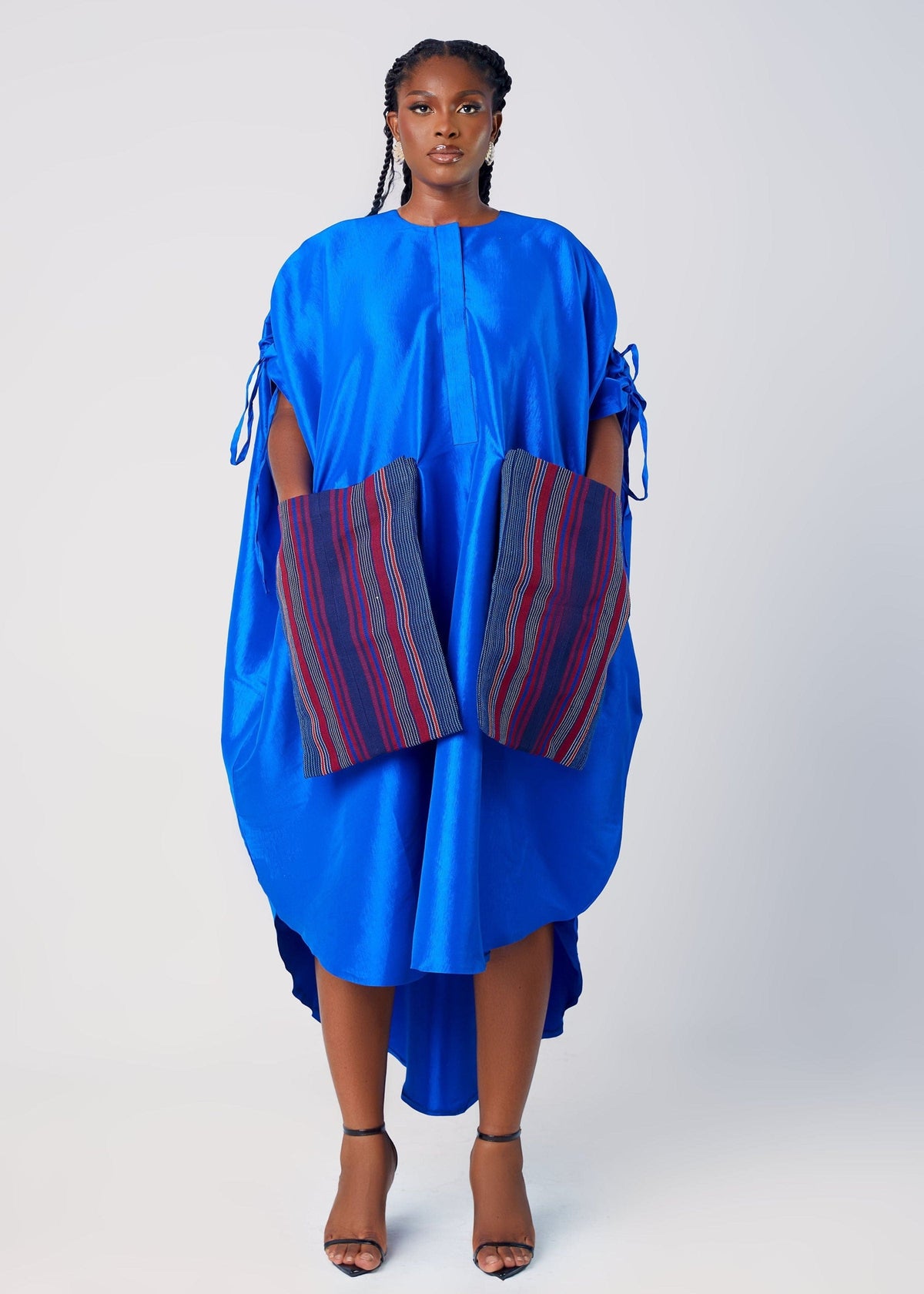 Ehi Woman Bubu Blue / One size Ehi Bubu with Oversized Aso Oke Pockets