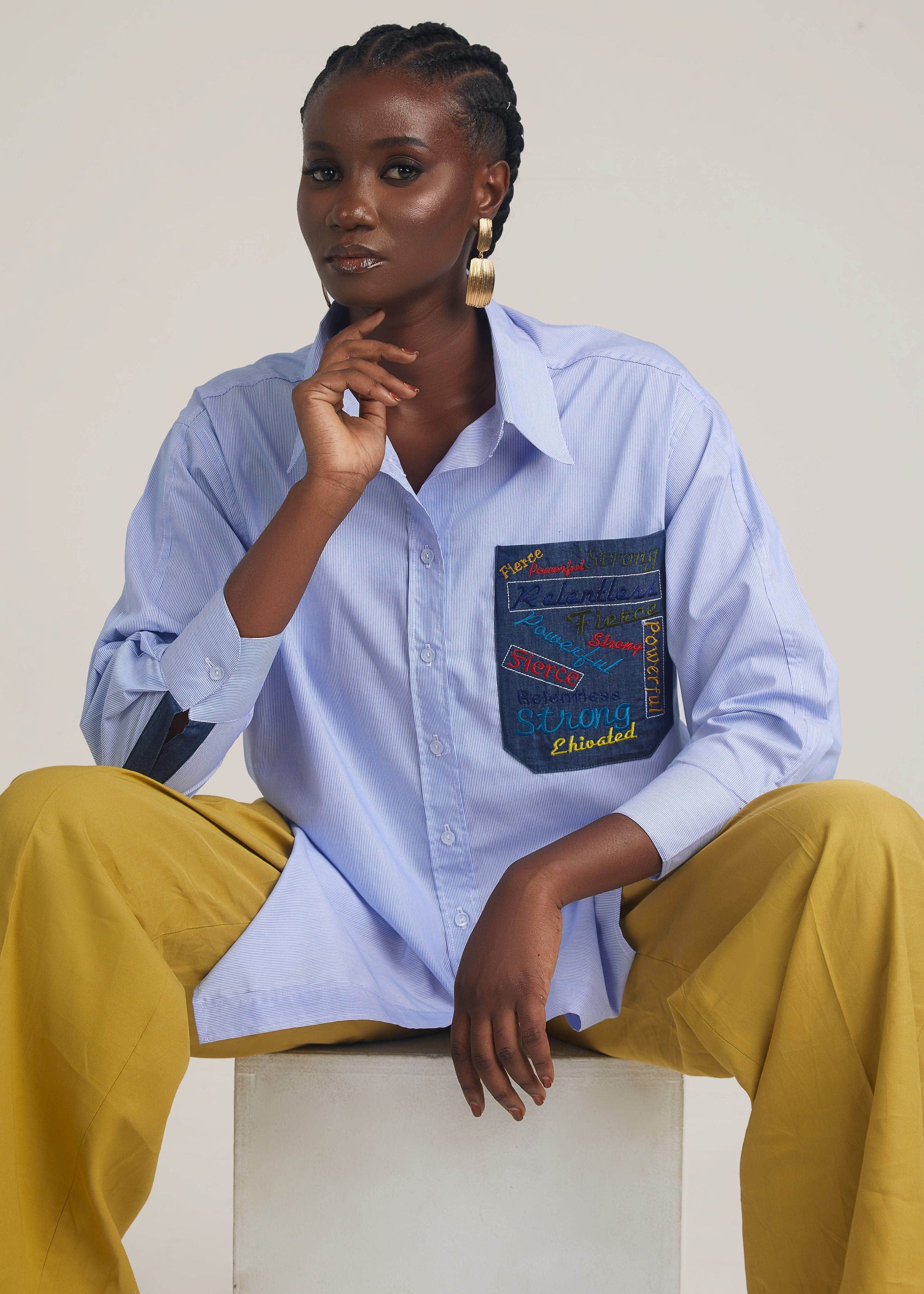 Ehi Woman Shirt Ehi Oversized Shirt with Affirmation Pocket