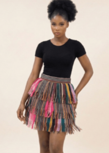 Shaka Skirt - Dyed Adire - Skirts - African Fashion by Emem Okwoche