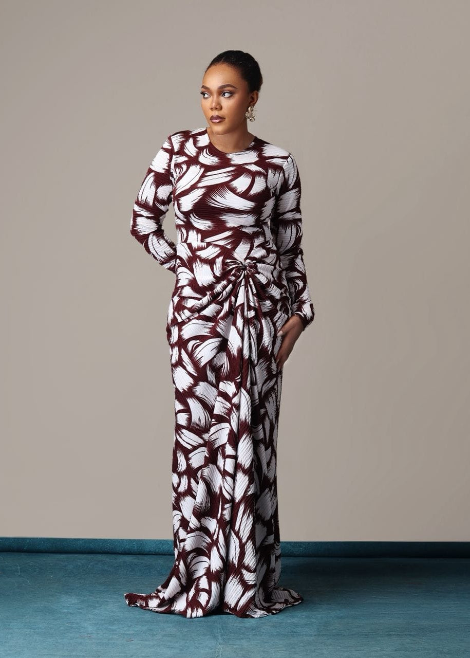 Kayla Maxi Dress - Brown - African Fashion by Gozi Fego