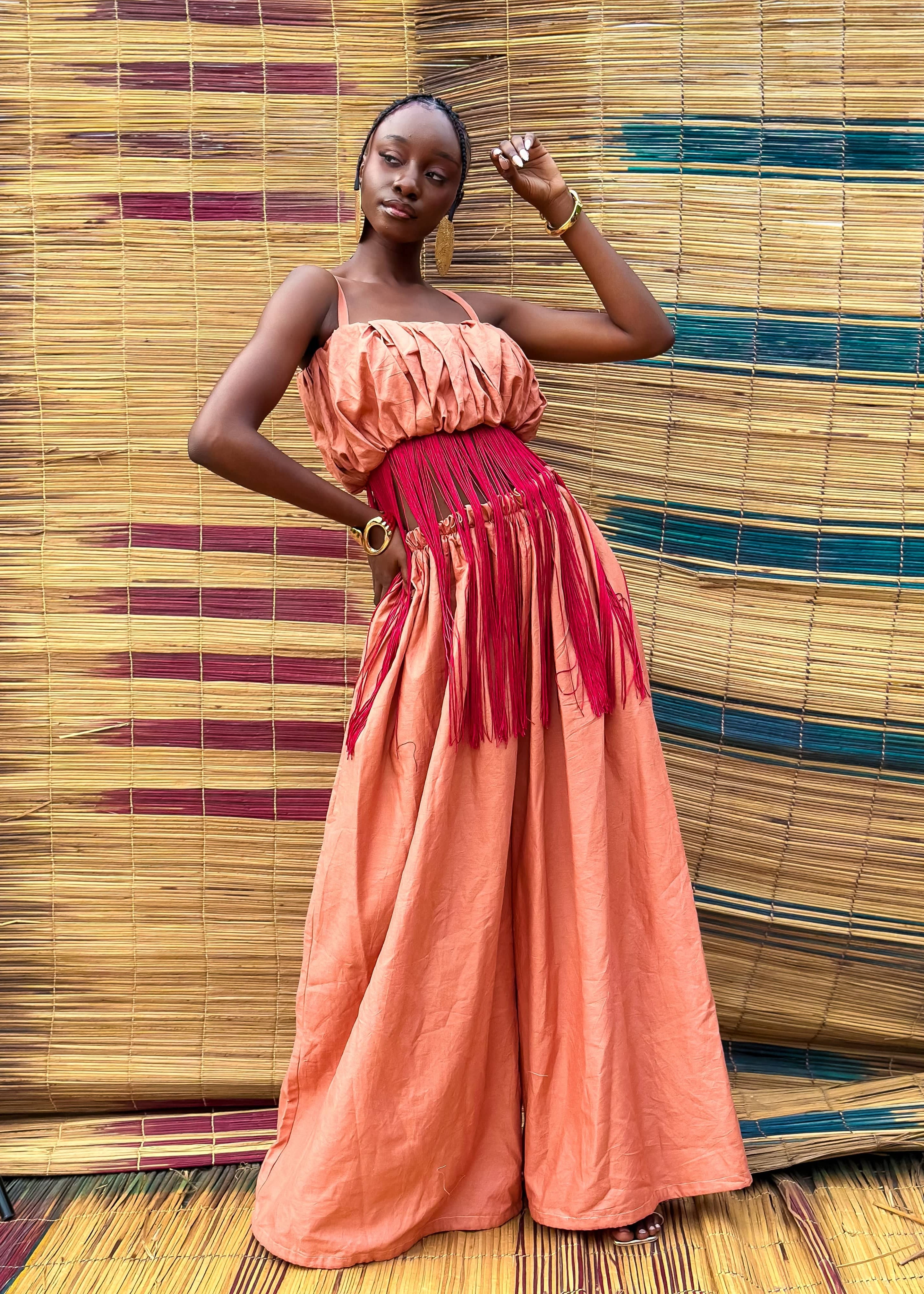 IQUO Co-Ord Set Nija Fringed Top and Pants Set