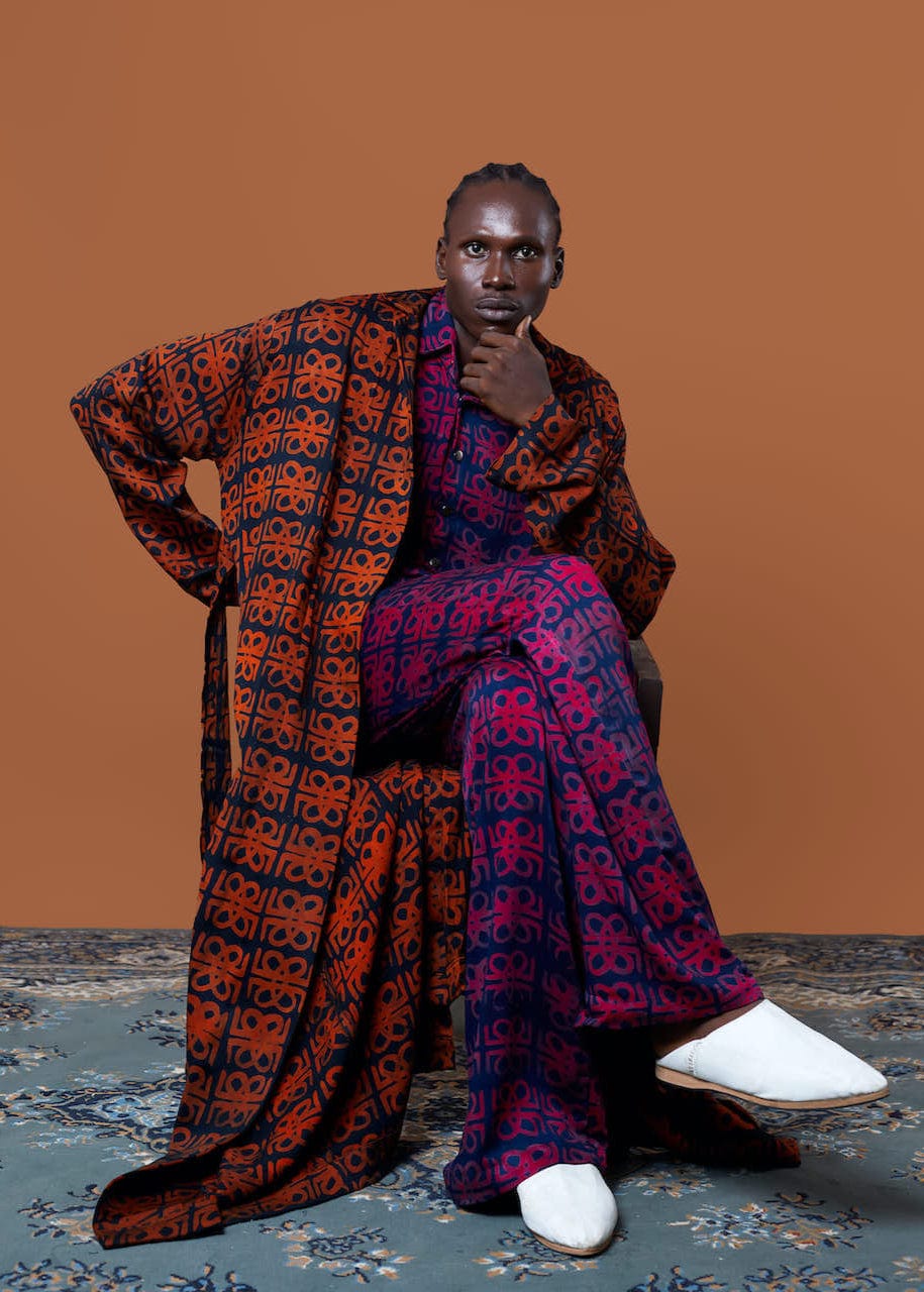 Jermaine Bleu Co-Ord Set JB Mono oversized Robe
