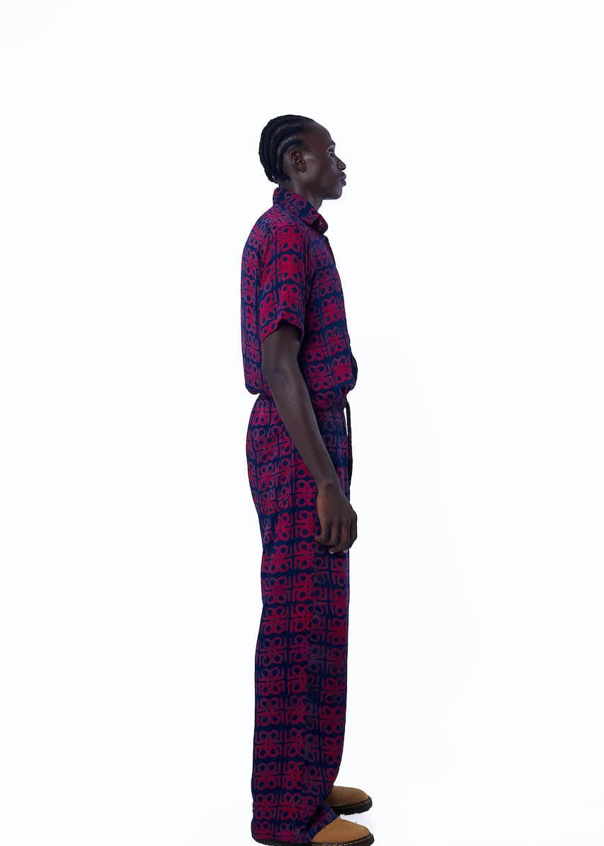Jermaine Bleu Co-Ord Set JB Monogram Print Set (Short Sleeves)