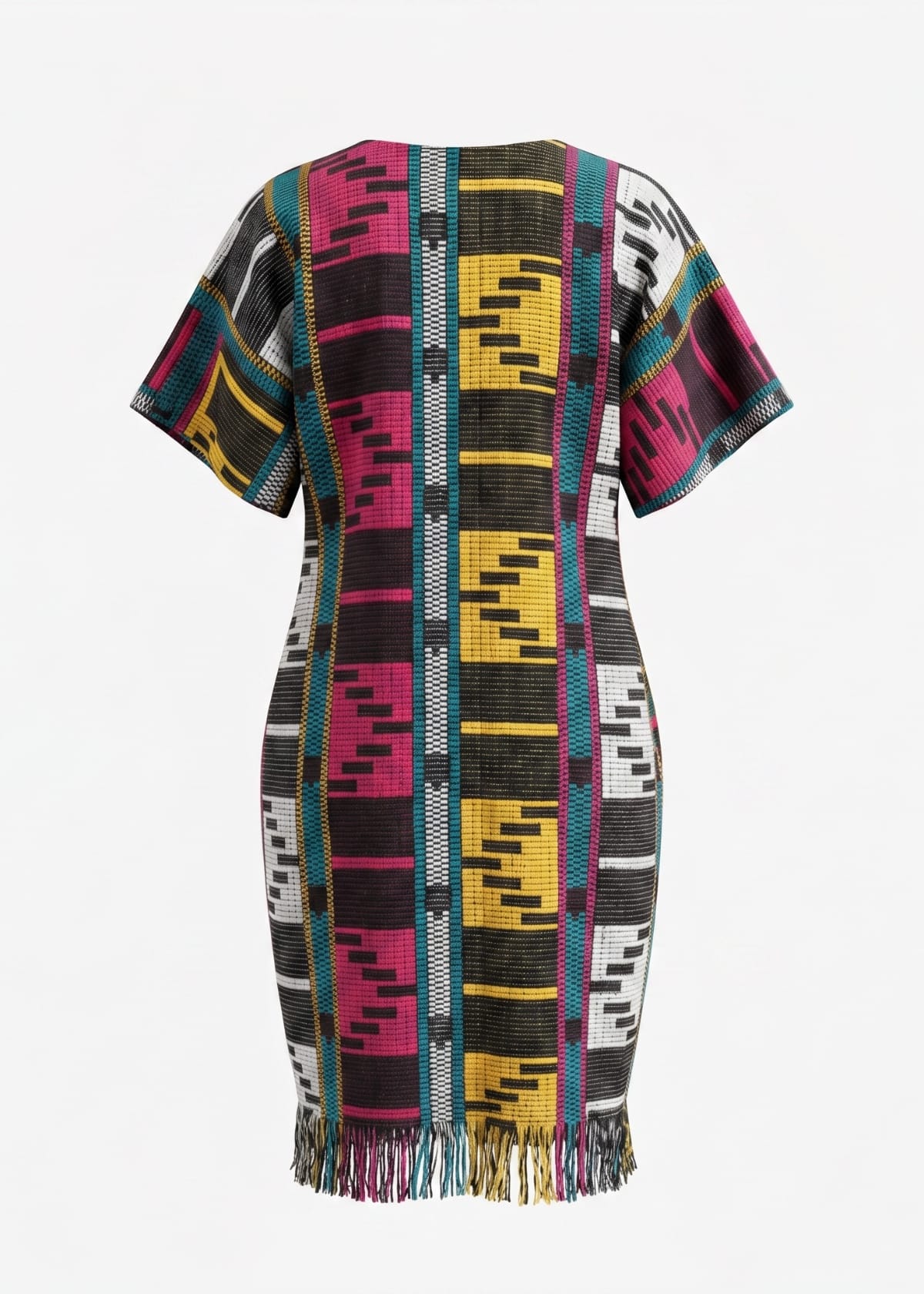 Joyin Afrochic Bubus & Kaftans Multicolour Akwete Cotton Midi Kaftan