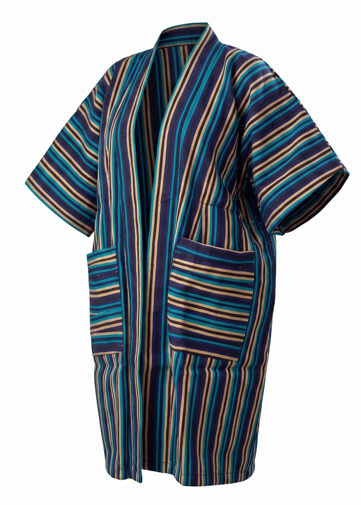 Joyin Afrochic Jackets & Coats Unisex Multicolour Striped Aso Oke Kimono Jacket