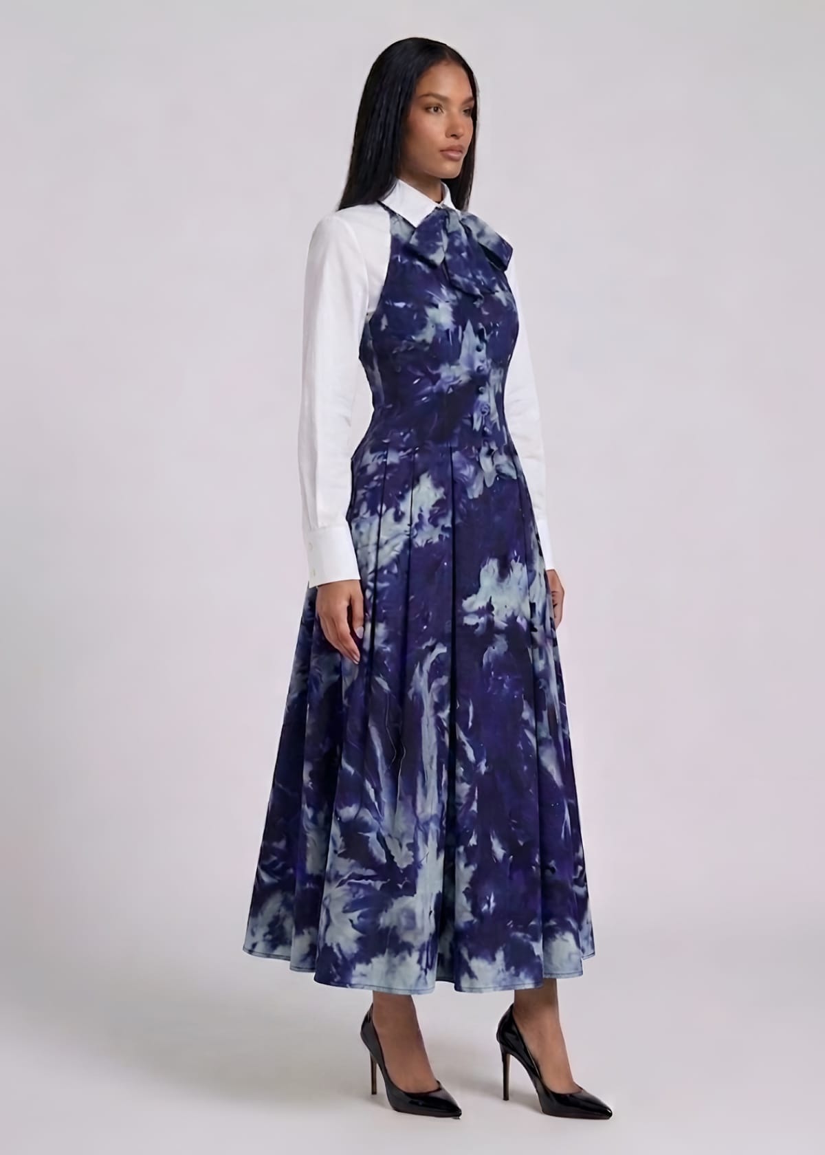 KÀAYA Dresses Blue hand dyed polish cotton dress