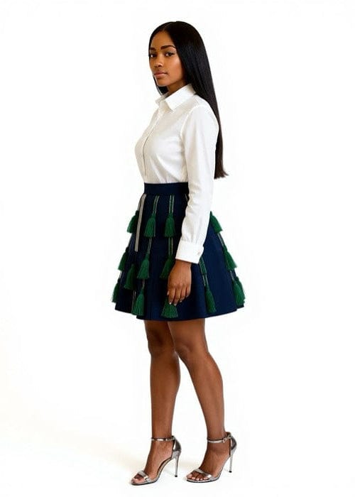 KÀAYA Skirts Dora Aso Oke Tassel Mini Skirt