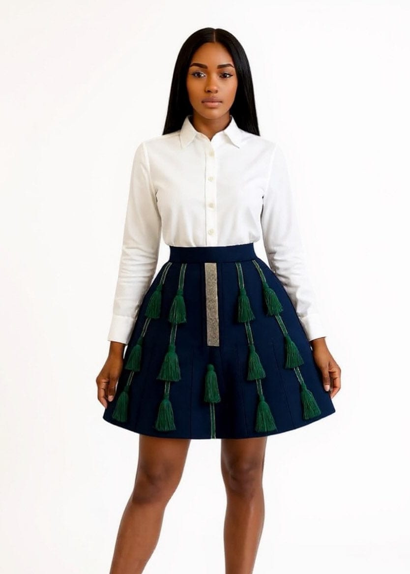 KΓAYA Skirts Dora Aso Oke Tassel Mini Skirt